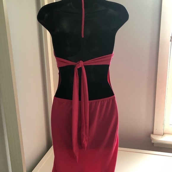 NEW! NWT PINK SATIN SEXY NIGHT HALTER DRESSES - Picture 8 of 8